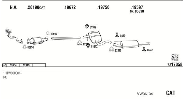 Fonos VW36134 - Система випуску ОГ autocars.com.ua