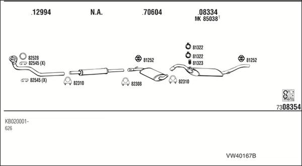 Fonos VW40167B - Система випуску ОГ autocars.com.ua