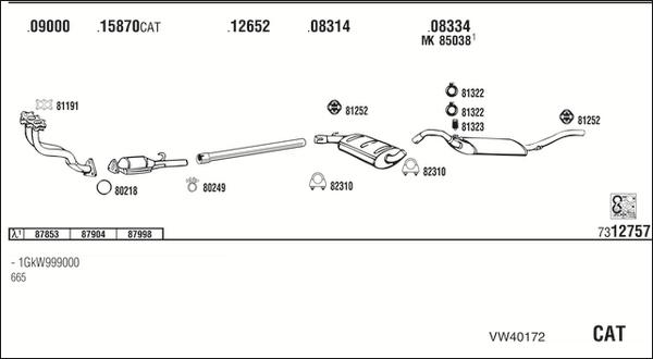 Fonos VW40172 - Система випуску ОГ autocars.com.ua