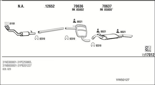 Fonos VW50127 - Система випуску ОГ autocars.com.ua