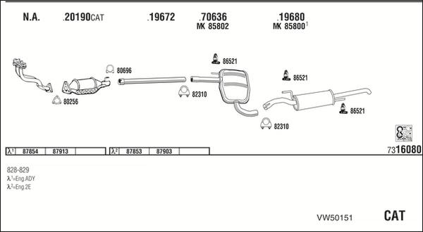 Fonos VW50151 - Система випуску ОГ autocars.com.ua