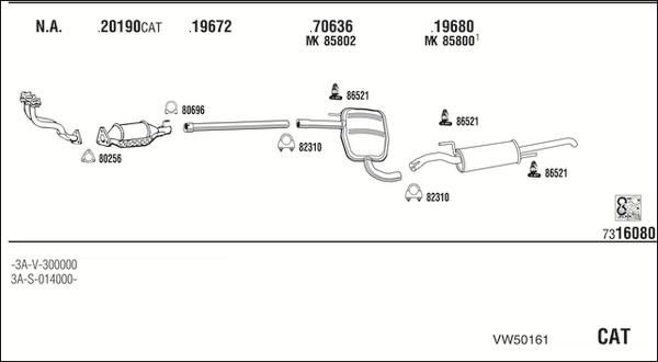 Fonos VW50161 - Система випуску ОГ autocars.com.ua