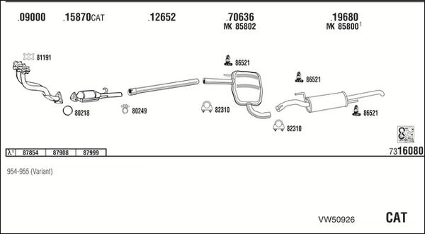 Fonos VW50926 - Система випуску ОГ autocars.com.ua