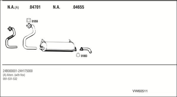 Fonos VW60511 - Система випуску ОГ autocars.com.ua