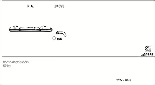 Fonos VW72100B - Система випуску ОГ autocars.com.ua