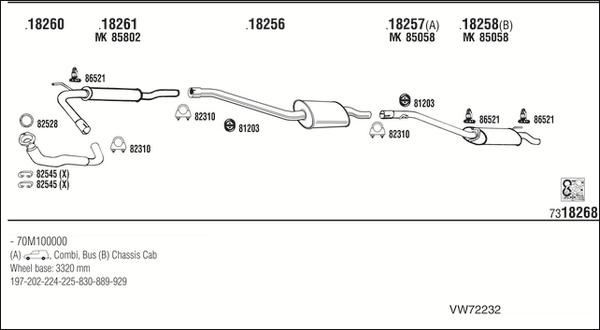 Fonos VW72232 - Система випуску ОГ autocars.com.ua