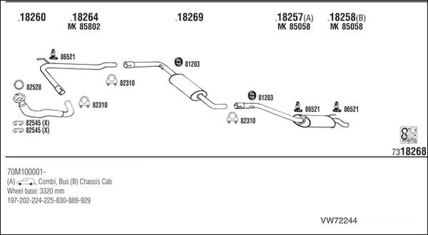 Fonos VW72244 - Система випуску ОГ autocars.com.ua