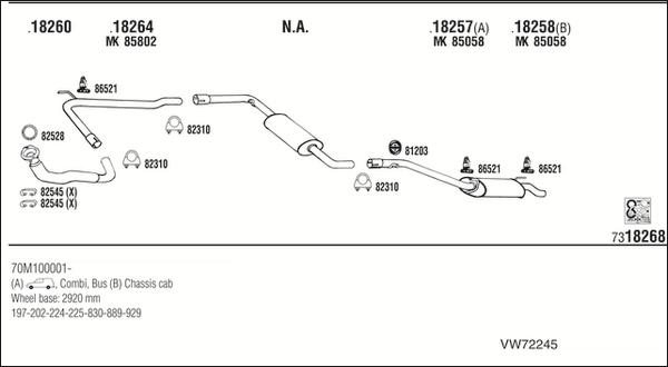 Fonos VW72245 - Система випуску ОГ autocars.com.ua