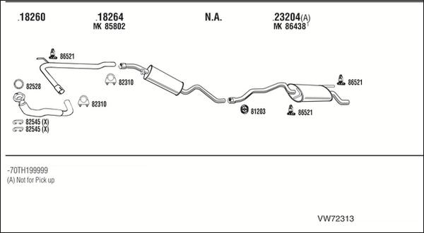 Fonos VW72313 - Система випуску ОГ autocars.com.ua