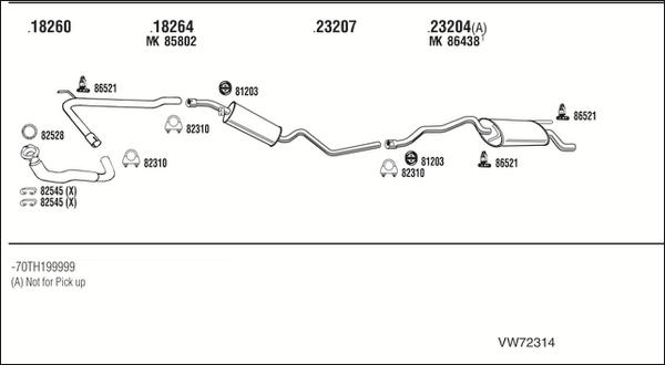 Fonos VW72314 - Система випуску ОГ autocars.com.ua