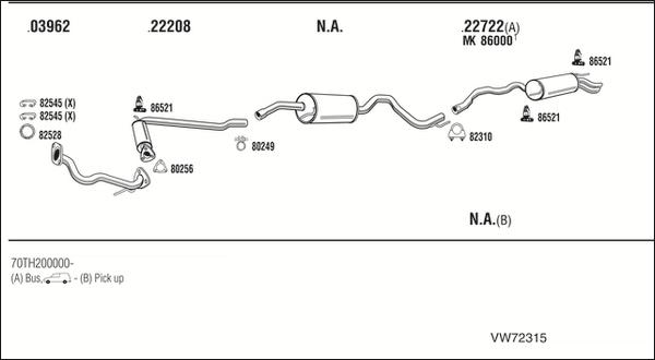 Fonos VW72315 - Система випуску ОГ autocars.com.ua