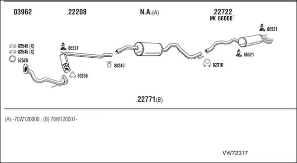 Fonos VW72317 - Система випуску ОГ autocars.com.ua