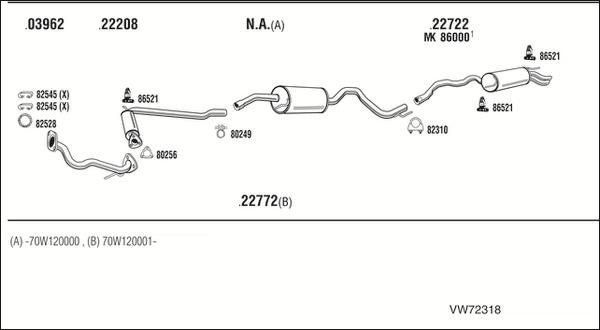 Fonos VW72318 - Система випуску ОГ autocars.com.ua