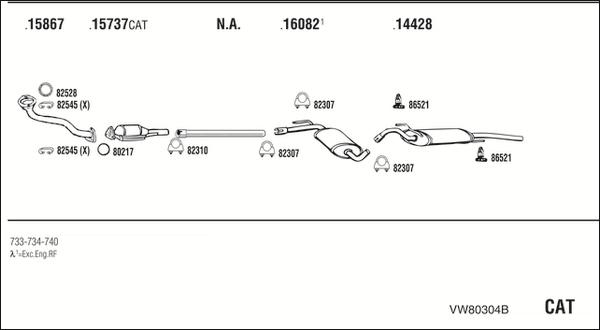 Fonos VW80304B - Система випуску ОГ autocars.com.ua