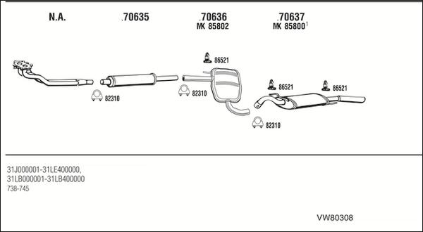 Fonos VW80308 - Система випуску ОГ autocars.com.ua