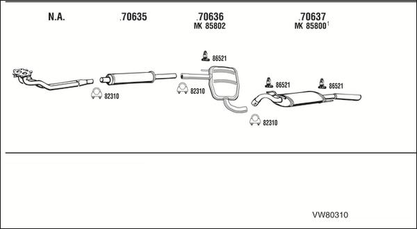 Fonos VW80310 - Система випуску ОГ autocars.com.ua