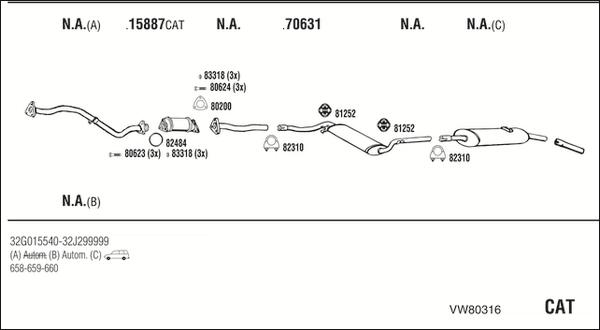 Fonos VW80316 - Система випуску ОГ autocars.com.ua