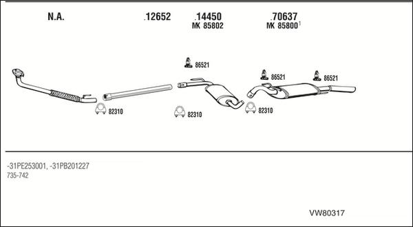 Fonos VW80317 - Система випуску ОГ autocars.com.ua