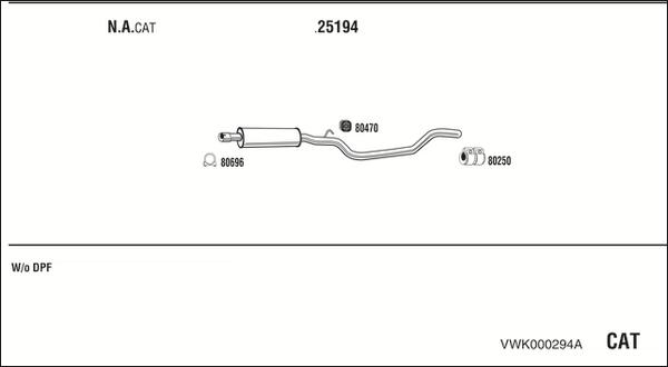 Fonos VWK000294A - Система випуску ОГ autocars.com.ua