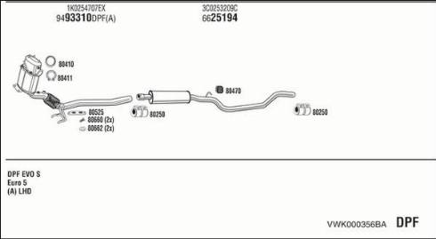 Fonos VWK000356BA - Система випуску ОГ autocars.com.ua