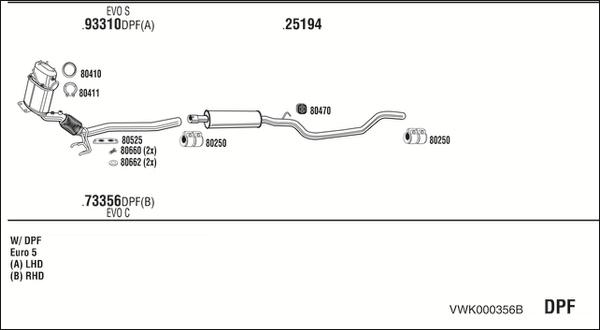 Fonos VWK000356B - Система випуску ОГ autocars.com.ua