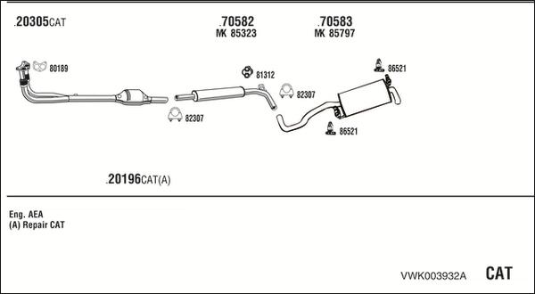 Fonos VWK003932A - Система випуску ОГ autocars.com.ua