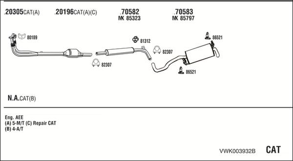 Fonos VWK003932B - Система випуску ОГ autocars.com.ua