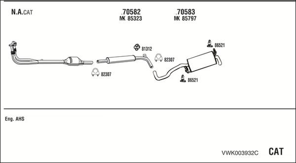 Fonos VWK003932C - Система випуску ОГ autocars.com.ua