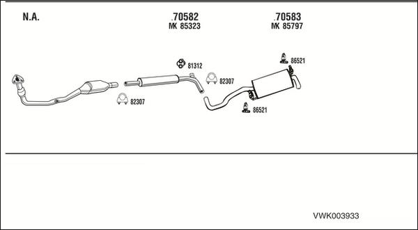 Fonos VWK003933 - Система випуску ОГ autocars.com.ua