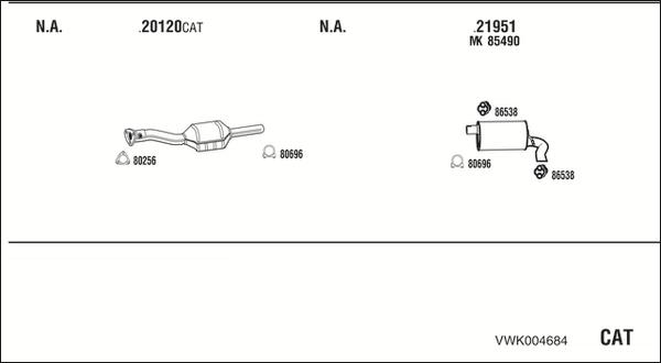Fonos VWK004684 - Система випуску ОГ autocars.com.ua