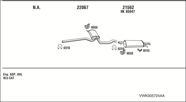 Fonos VWK005724AA - Система випуску ОГ autocars.com.ua