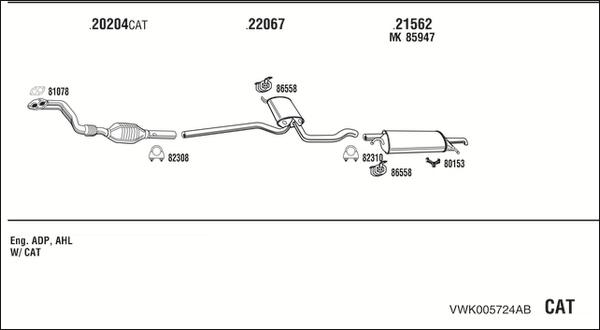 Fonos VWK005724AB - Система випуску ОГ autocars.com.ua