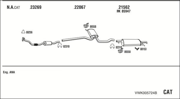 Fonos VWK005724B - Система випуску ОГ autocars.com.ua