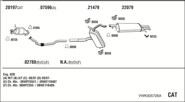 Fonos VWK005726A - Система випуску ОГ autocars.com.ua