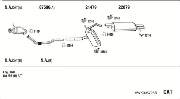 Fonos VWK005726B - Система випуску ОГ autocars.com.ua