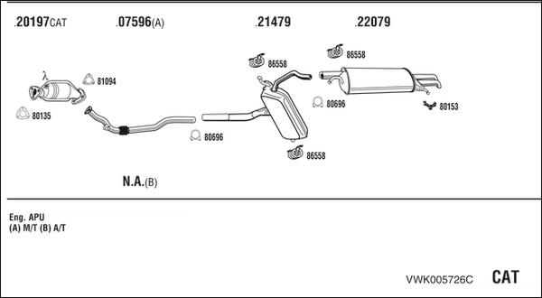 Fonos VWK005726C - Система випуску ОГ autocars.com.ua