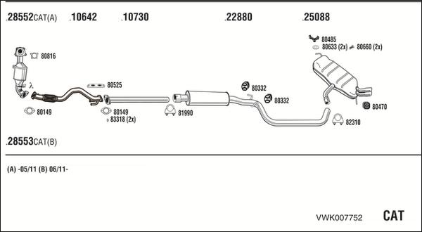 Fonos VWK007752 - Система випуску ОГ autocars.com.ua