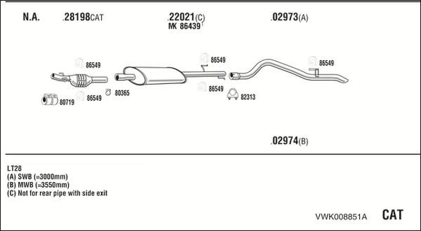 Fonos VWK008851A - Система випуску ОГ autocars.com.ua