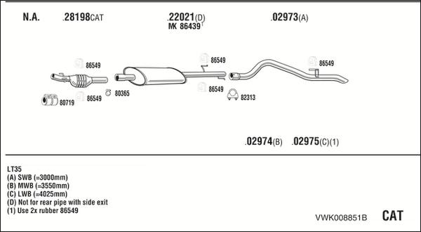 Fonos VWK008851B - Система випуску ОГ autocars.com.ua