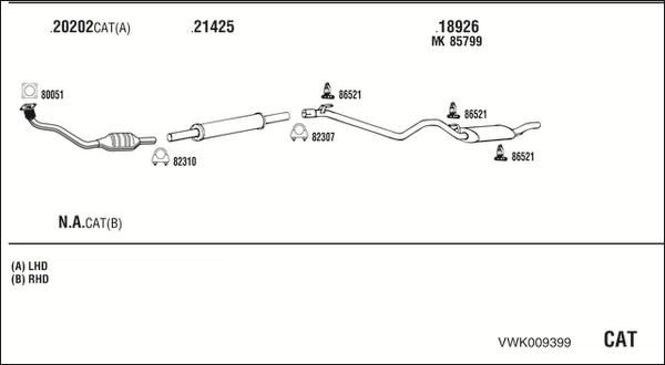 Fonos VWK009399 - Система випуску ОГ autocars.com.ua