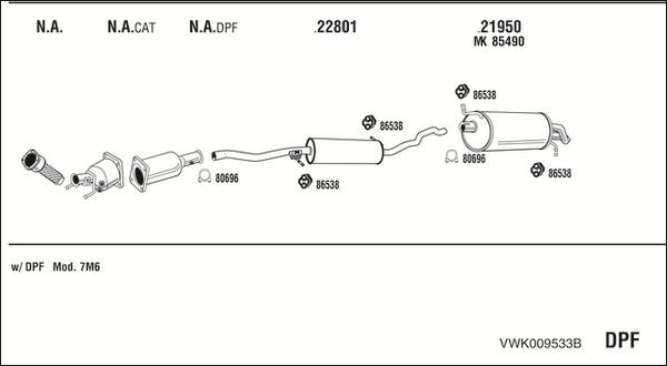 Fonos VWK009533B - Система випуску ОГ autocars.com.ua