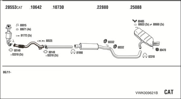 Fonos VWK009621B - Система випуску ОГ autocars.com.ua