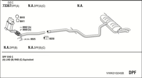 Fonos VWK010245B - Система випуску ОГ autocars.com.ua