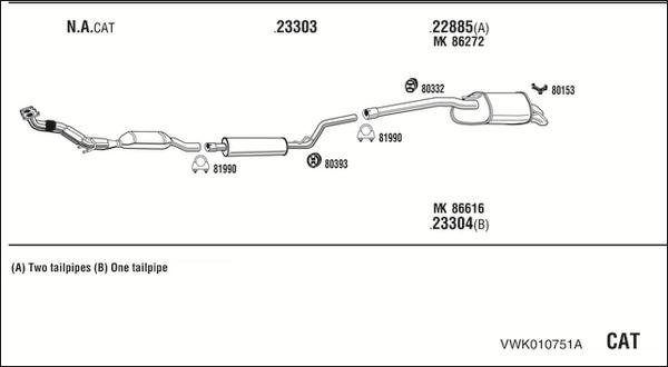 Fonos VWK010751A - Система випуску ОГ autocars.com.ua