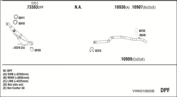 Fonos VWK010825B - Система випуску ОГ autocars.com.ua