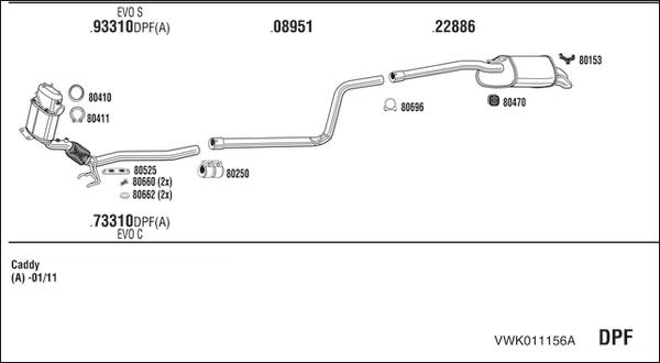 Fonos VWK011156A - Система випуску ОГ autocars.com.ua
