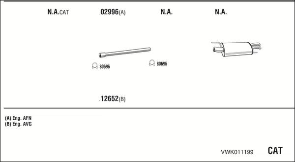 Fonos VWK011199 - Система випуску ОГ autocars.com.ua