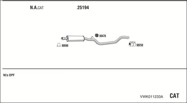 Fonos VWK011233A - Система випуску ОГ autocars.com.ua