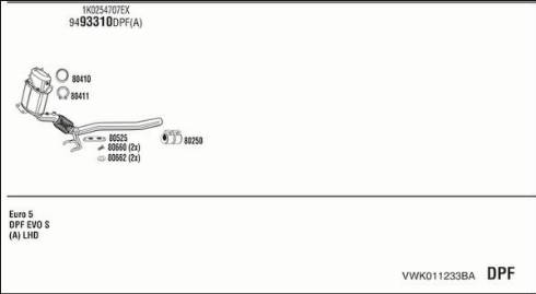 Fonos VWK011233BA - Система випуску ОГ autocars.com.ua