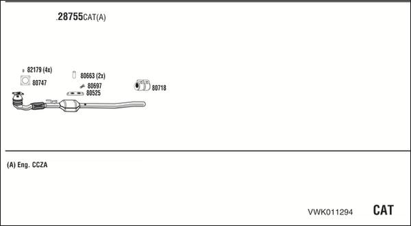 Fonos VWK011294 - Система випуску ОГ autocars.com.ua